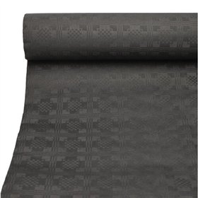 Tafelkleed Papier met damastprint 50 m x 1 m Zwart