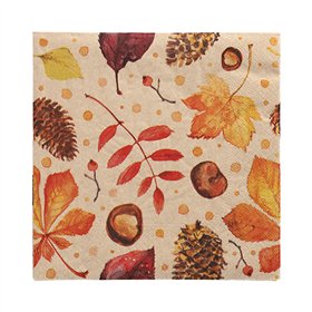 Servetten 3-laags 1/4 vouw 33cm x 33cm Natuur Höstlöv gemaakt van gerecycled Papier