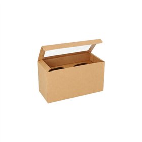 Cupcake-dozen rechthoekig 10cm x 18,5cm x 8,5cm met PLA venster - Horecavoordeel.com