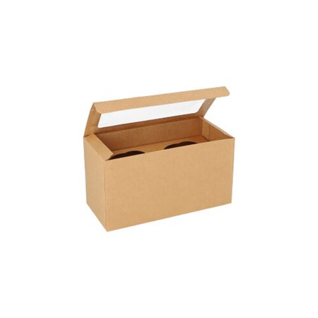 Cupcake-dozen rechthoekig 10cm x 18,5cm x 8,5cm met PLA venster
