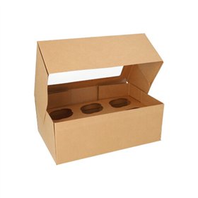 Cupcake-dozen rechthoekig 10cm x 27cm x 17,5cm met PLA venster