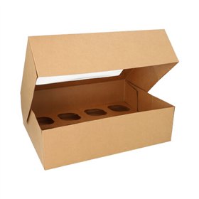 Cupcake-dozen rechthoekig 10cm x 35cm x 27cm met PLA venster