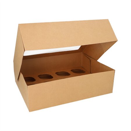 Cupcake-dozen rechthoekig 10cm x 35cm x 27cm met PLA venster