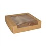 Gebaksdozen met deksel vierkant 5,5cm x 23cm x 23cm met PLA venster