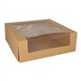 Gebaksdozen met deksel vierkant 10cm x 30cm x 30cm met PLA venster