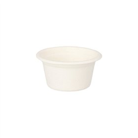 Dressingschaaltjes Suikerriet Pure 60ml Ø 6cm x 3cm Wit - Horecavoordeel.com