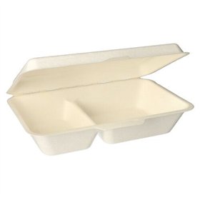Menuboxen Suikerriet Pure 2-vaks 6,5cm x 24cm x 15,5cm Wit
