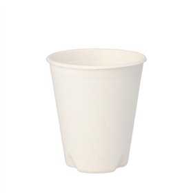 Bekers van Suikerriet Pure 0,2 l Ø 8cm x 9,1cm Wit voor warme dranken - Horecavoordeel.com