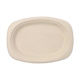 Borden Suikerriet Pure ovaal 23cm x 16cm x 2cm Natuur - Horecavoordeel.com