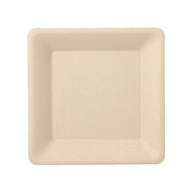 Borden Suikerriet Pure vierkant 15,5cm x 15,5cm Natuur - Horecavoordeel.com