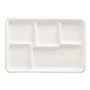 Menuschaal Suikerriet Pure 5-vaks 2,4cm x 21,6cm x 31,7cm Wit