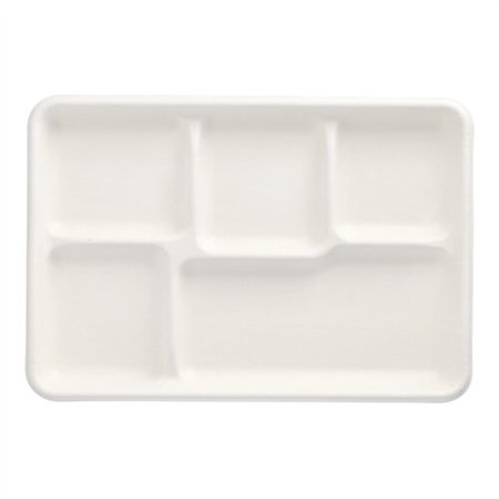 Menuschaal Suikerriet Pure 5-vaks 2,4cm x 21,6cm x 31,7cm Wit
