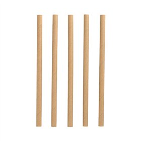 Milkshake rietjes Papier Ø 10mm x 21cm Bruin - Horecavoordeel.com