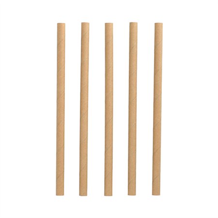 Milkshake rietjes Papier Ø 10mm x 21cm Bruin