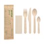 Besteksets Hout Pure : Mes Vork Lepel Koffielepel Servet in papieren sleeve