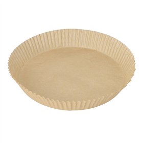 Bakpapier Ø 23cm x 4,5cm Bruin voor Airfryer / heteluchtfriteuses - Horecavoordeel.com