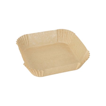 Bakpapier 16cm x 16cm x 4,5cm Bruin voor Airfryer / heteluchtfriteuses - Horecavoordeel.com