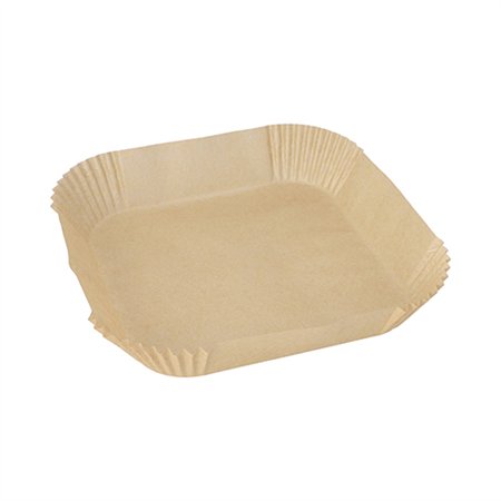 Bakpapier 20cm x 20cm x 4,5cm Bruin voor Airfryer / heteluchtfriteuses - Horecavoordeel.com
