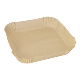 Bakpapier 23cm x 23cm x 4,5cm Bruin voor Airfryer / heteluchtfriteuses - Horecavoordeel.com