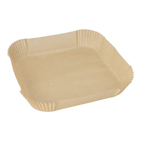 Bakpapier 23cm x 23cm x 4,5cm Bruin voor Airfryer / heteluchtfriteuses - Horecavoordeel.com