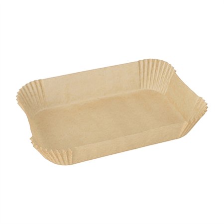 Bakpapier 22cm x 14cm x 4,5cm Bruin voor Airfryer / heteluchtfriteuses - Horecavoordeel.com
