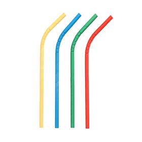 Drinkrietjes Papier Ø 6mm x 20cm kleuren assortiment flexibel