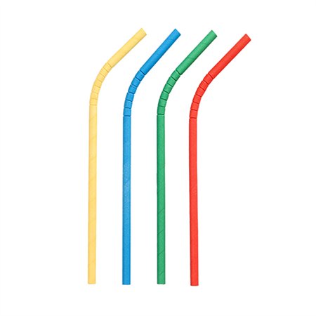 Drinkrietjes Papier Ø 6mm x 20cm kleuren assortiment flexibel - Horecavoordeel.com