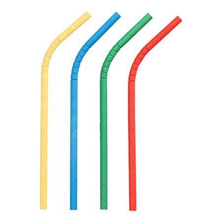 Milkshake rietjes Papier Ø 8mm x 25cm kleuren assortiment flexibel