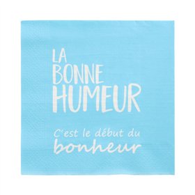 Servetten 3-laags 1/4 vouw 33cm x 33cm Blauw La Bonne Humeur