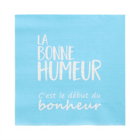 Servetten 3-laags 1/4 vouw 33cm x 33cm Blauw La Bonne Humeur
