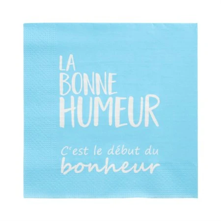 Servetten 3-laags 1/4 vouw 33cm x 33cm Blauw La Bonne Humeur
