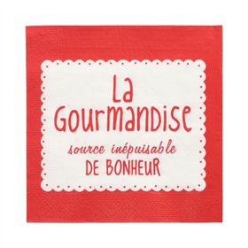 Servetten 3-laags 1/4 vouw 33cm x 33cm Rood La Gourmandise - Horecavoordeel.com