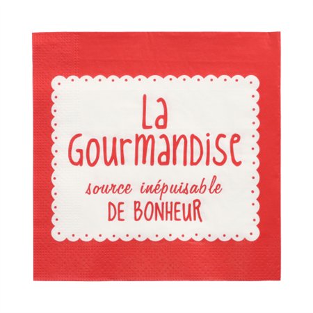 Servetten 3-laags 1/4 vouw 33cm x 33cm Rood La Gourmandise