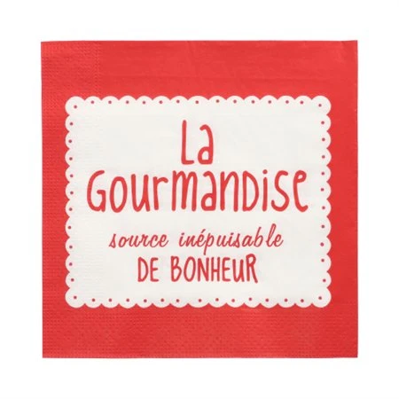 Servetten 3-laags 1/4 vouw 33cm x 33cm Rood La Gourmandise