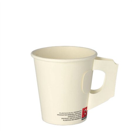 Drinkbekers met handgreep Karton 0,18 l Ø 7,3cm x 7,8cm Wit