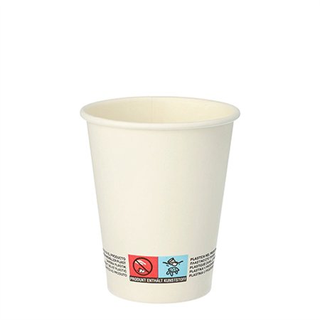 Drinkbekers Karton To Go 0,2 l Ø 8cm x 9,1cm Wit