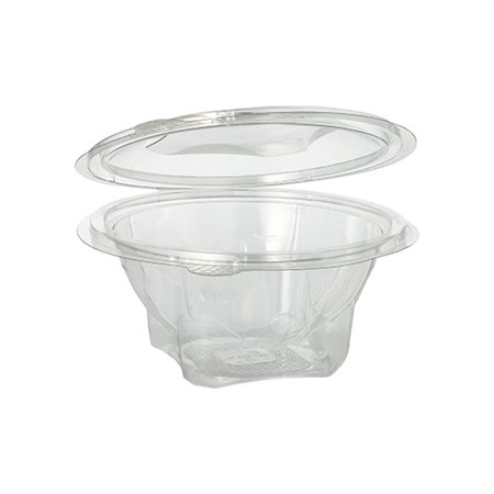 Saladebakken met deksels R-PET rond 500ml Ø 15,5cm x 6,8cm Glashelder