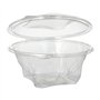 Saladebakken met deksels R-PET rond 1000ml Ø 18,5cm x 7,8cm Glashelder