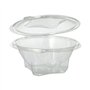 Saladebakken met deksels R-PET rond 750ml Ø 17,4cm x 7,3cm Glashelder