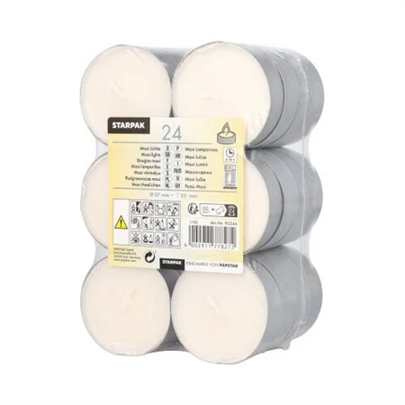 Maxi theelichten Ø 57mm x 22mm Wit - Horecavoordeel.com