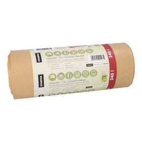 Huisvuilzakken gemaakt van 100% PCW Waste-To-Waste 240 l 125cm x 100cm Bruin