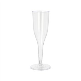 Herbruikbare glazen met steel voor mousserende wijn PS 0,1 l Ø 5cm x 16,5cm Glashelder