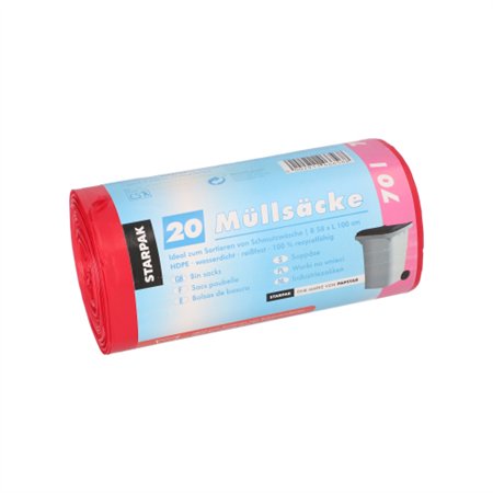 Industrie afvalzakken HDPE 70 l 100cm x 58cm Rood