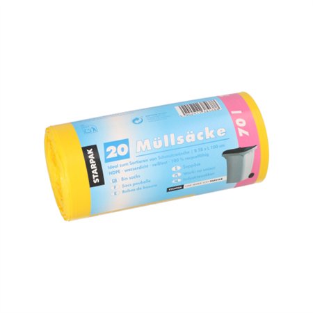Industrie afvalzakken HDPE 70 l 100cm x 58cm Geel