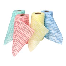 Schoonmaakdoekjes 1750cm x 18cm kleuren assortiment 50 Blad geperforeerd niet krassend