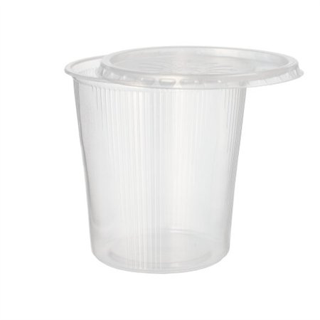 Saladebakken met vaste deksel PP rond 500ml Ø 10,5cm x 10,4cm Transparant