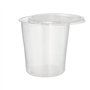 Saladebakken met vaste deksel PP rond 500ml Ø 10,5cm x 10,4cm Transparant