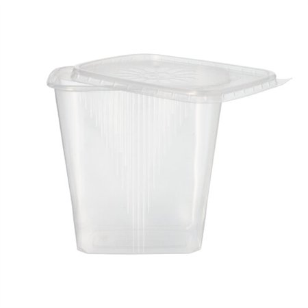 Saladebakken met vaste deksel PP rechthoekig 500ml 10,1cm x 8,9cm x 11,4cm Transparant - Horecavoordeel.com