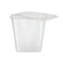 Saladebakken met vaste deksel PP rechthoekig 500ml 10,1cm x 8,9cm x 11,4cm Transparant