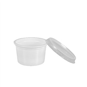Portiebeker met deksel PP 30ml Ø 46mm x 28mm Wit - Horecavoordeel.com